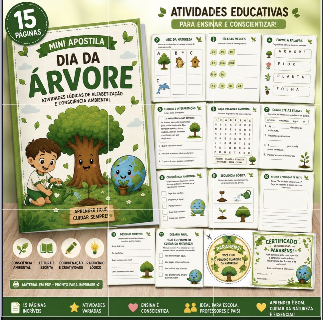 Dia da Árvore | Atividades Lúdicas de Alfabetização | Atividade Infantil Para Imprimir — Atividades para Todas as séries:…