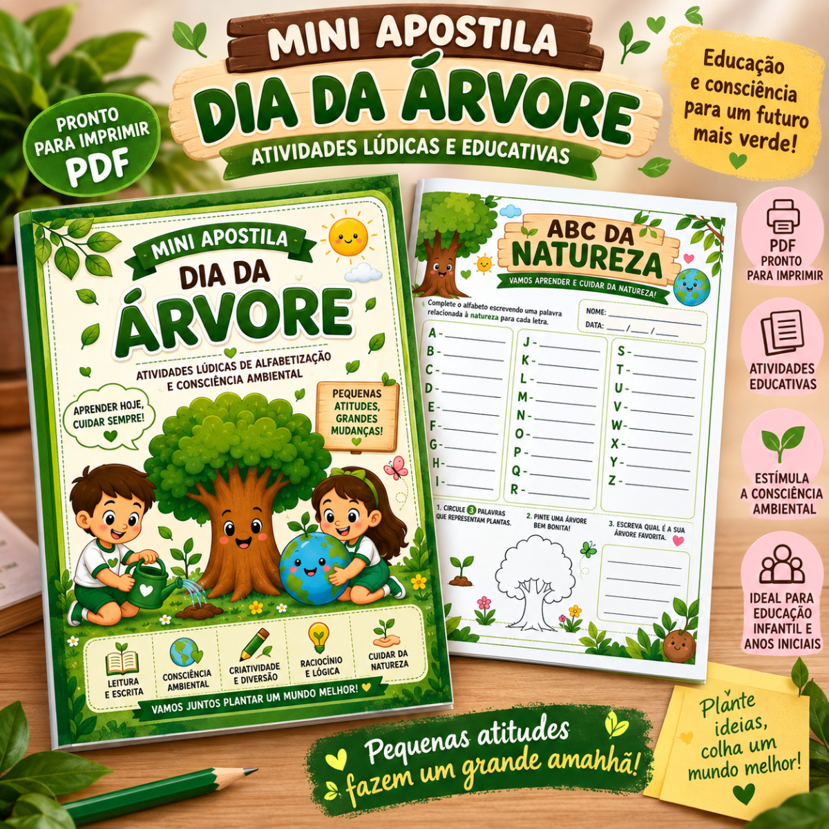 Dia da Árvore | Atividades Lúdicas de Alfabetização | Atividade Infantil Para Imprimir — amostra 1: Transforme o Dia da…