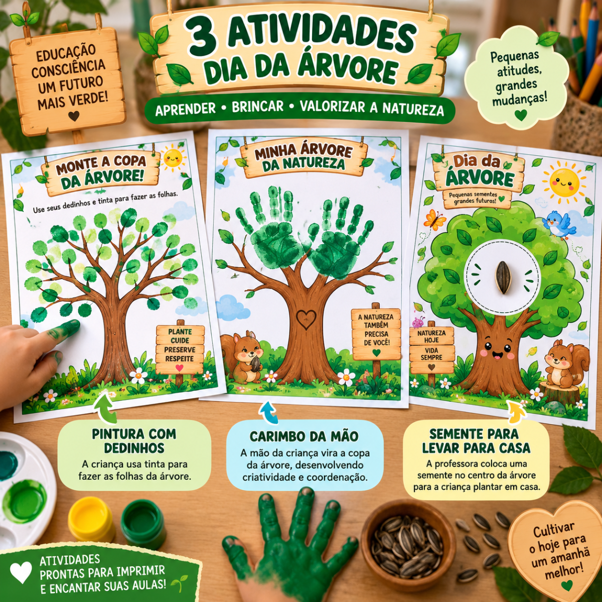 Dia da Árvore | Atividades Lúdicas para Educação Infantil 🌿 — amostra 1: celebre o Dia da Árvore de forma criativa e…