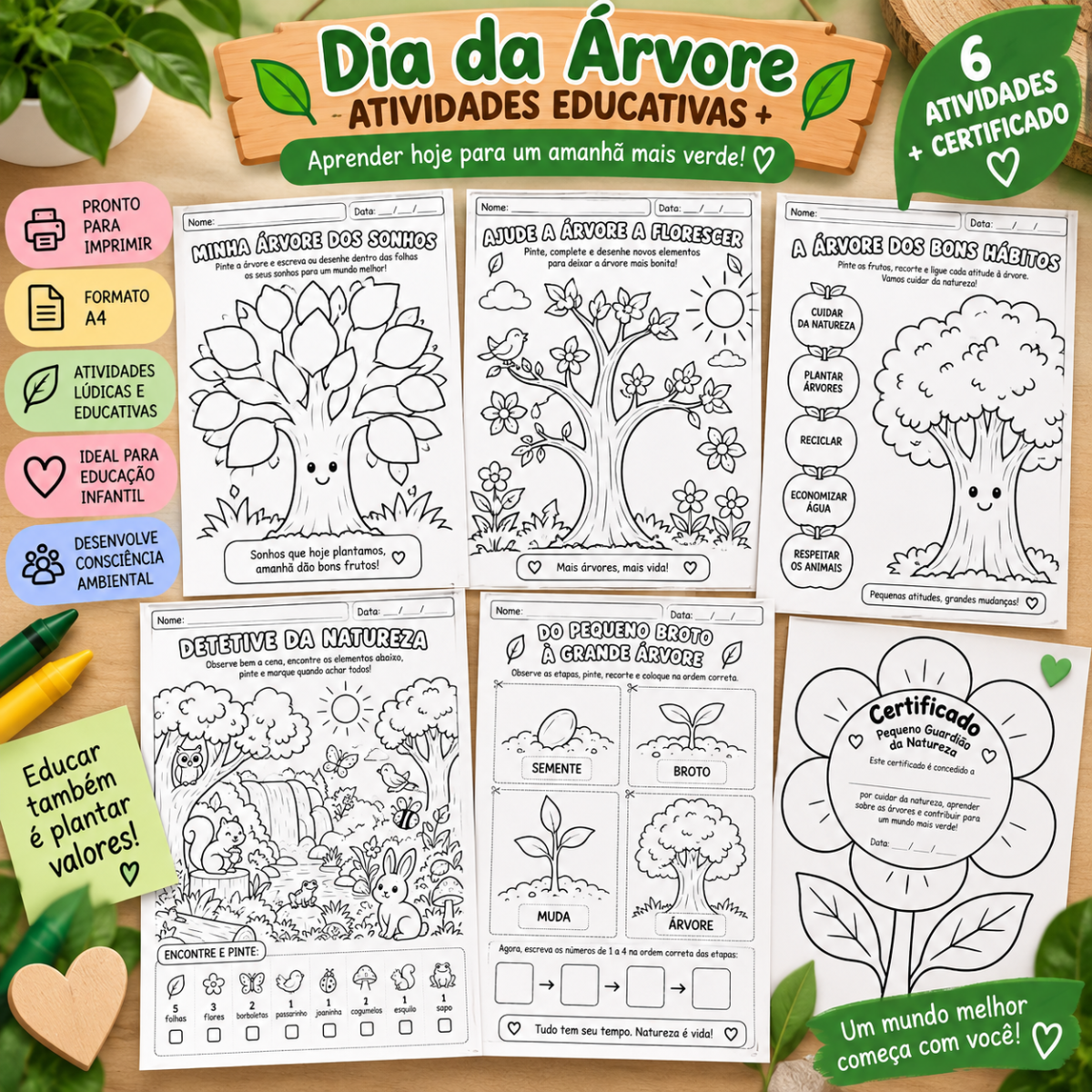 🌳 Dia da Árvore: Kit de Atividades Educativas para Imprimir | Educação Ambiental — amostra 2: Transforme o Dia da Árvore…