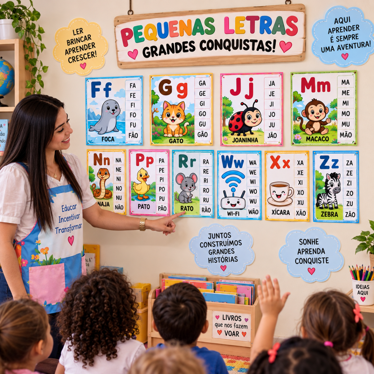 Silabário Simples de Parede – Alfabetização Infantil — Atividades para Todas as séries: Transforme a sala de aula em um…