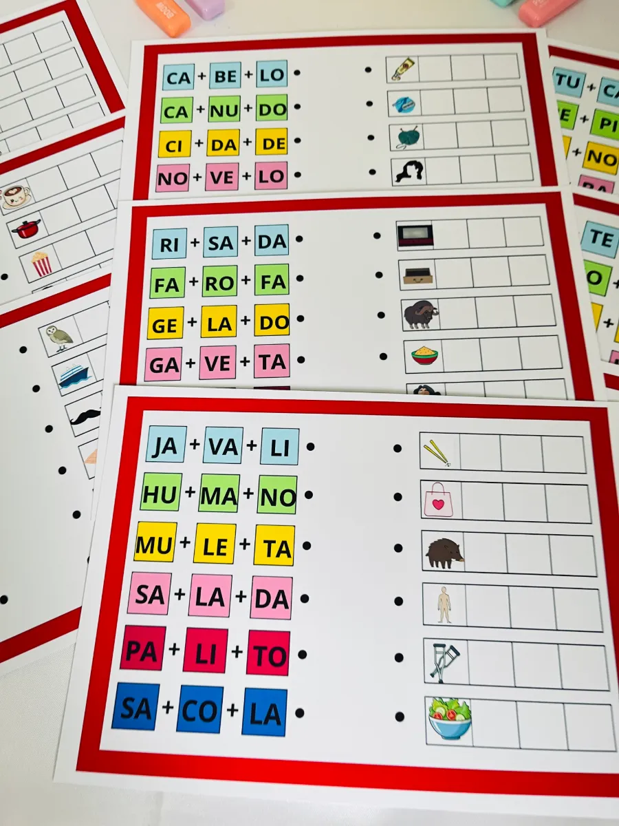 Desafio das Sílabas – Atividade de Alfabetização para Formar Palavras — amostra 4: Uma atividade colorida e envolvente para…