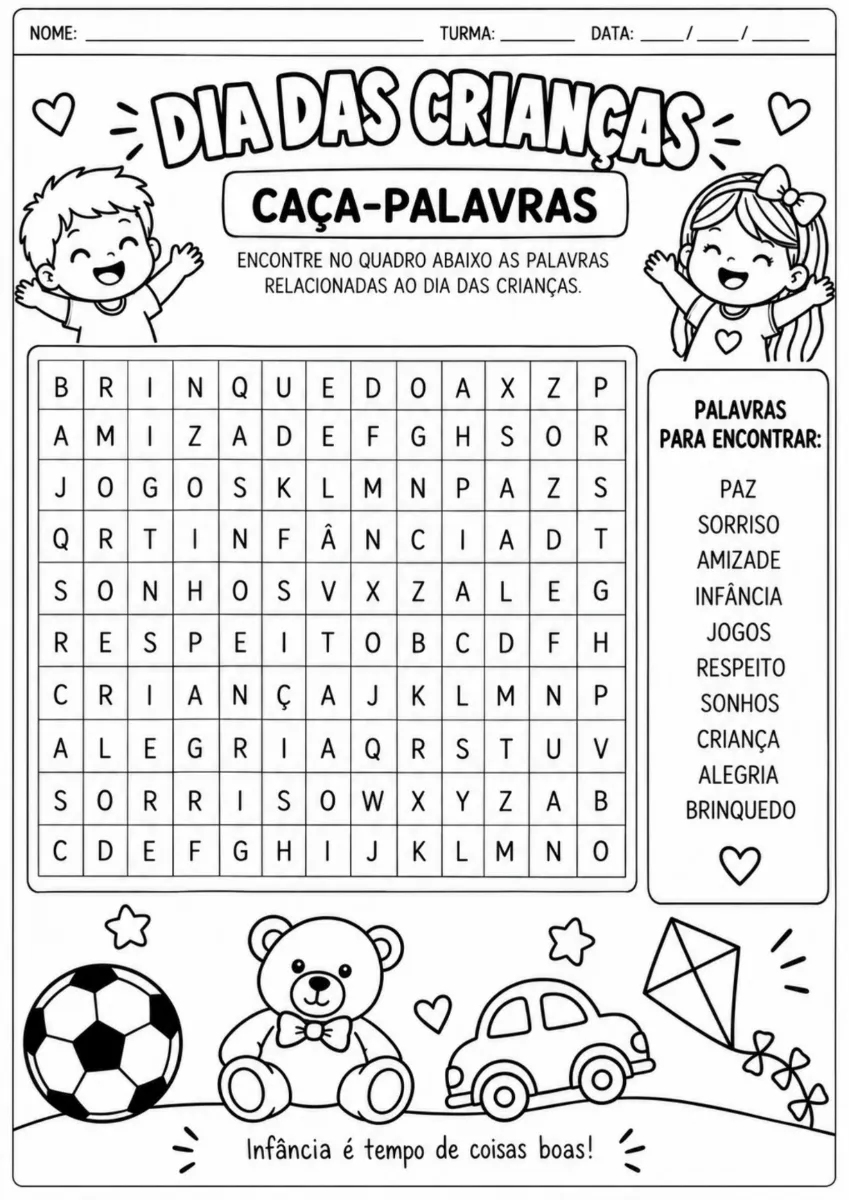 12 ATIVIDADES para o DIA DAS CRIANÇAS: kit pedagógico — amostra 4: 12 atividades para o dia das crianças, prontas para…