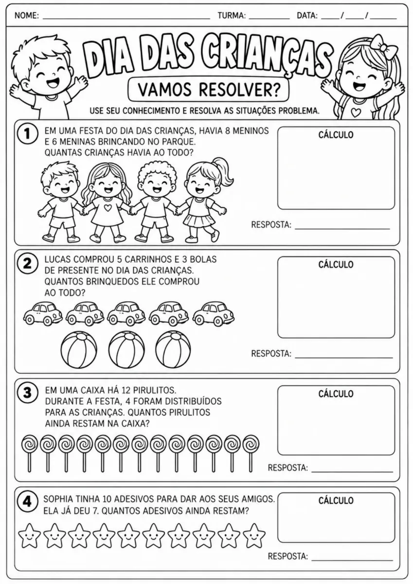 12 ATIVIDADES para o DIA DAS CRIANÇAS: kit pedagógico — amostra 3: 12 atividades para o dia das crianças, prontas para…