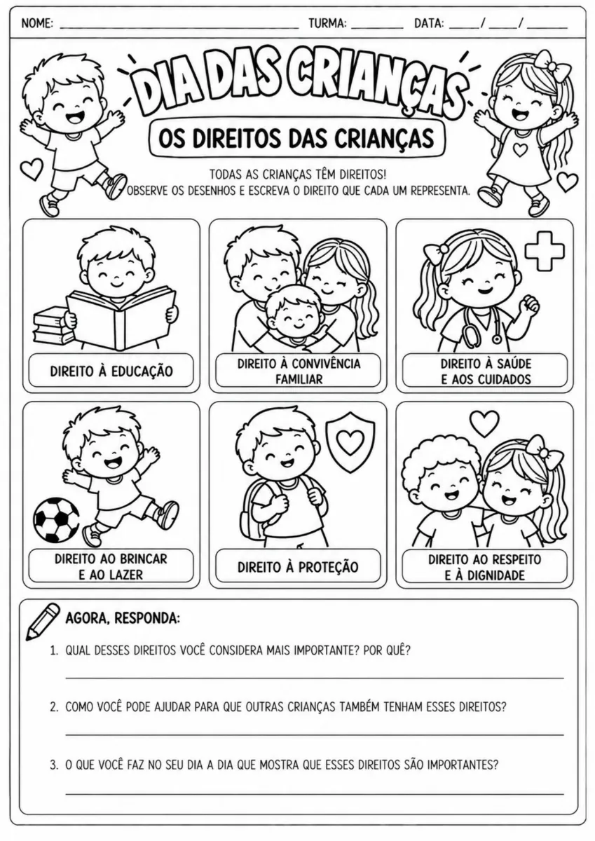 12 ATIVIDADES para o DIA DAS CRIANÇAS: kit pedagógico — amostra 7: 12 atividades para o dia das crianças, prontas para…