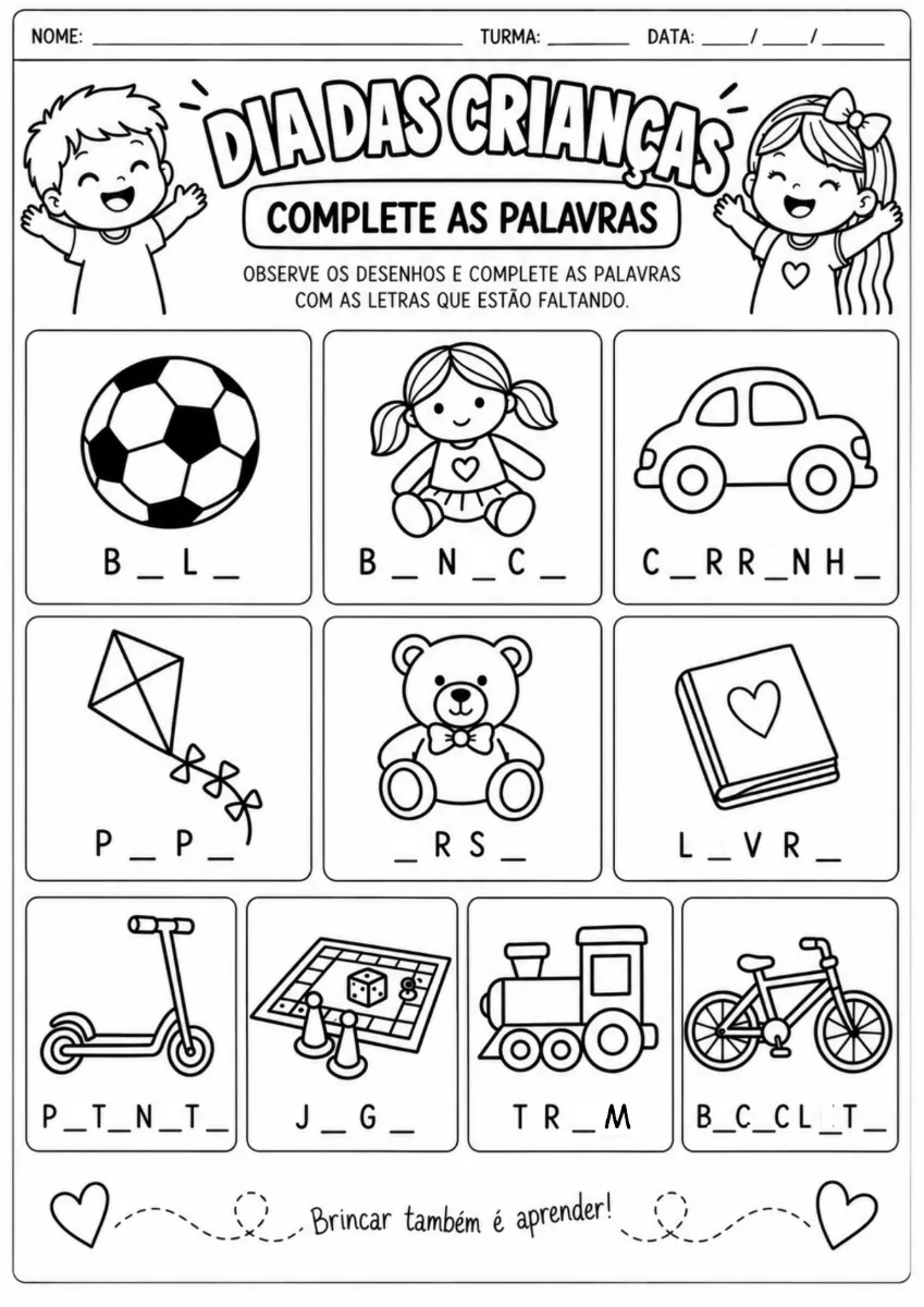 12 ATIVIDADES para o DIA DAS CRIANÇAS: kit pedagógico — amostra 1: 12 atividades para o dia das crianças, prontas para…