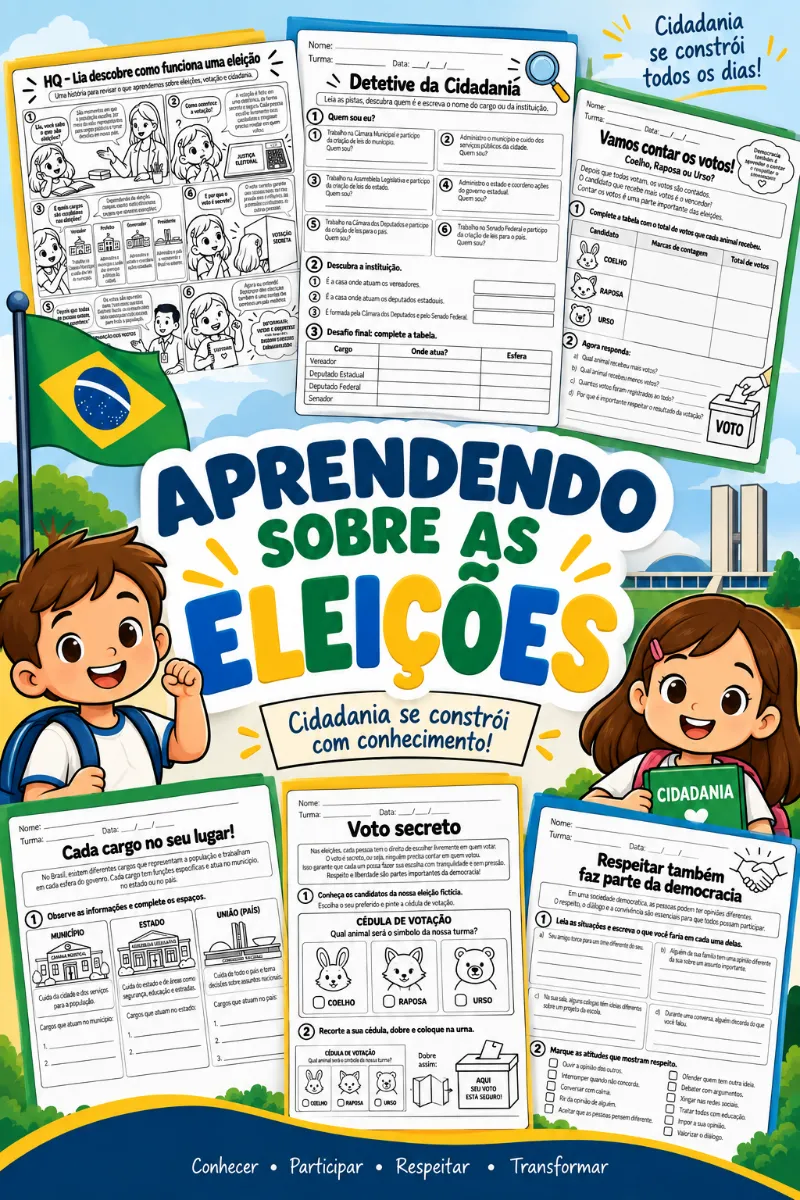 Eleições na Escola: Atividades de Cidadania e Votação! — Atividades para 4º ano: Atividades de eleições para ensinar…