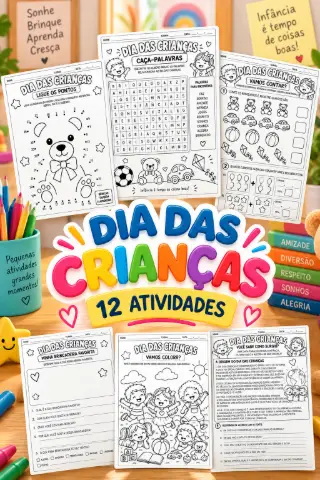 12 ATIVIDADES para o DIA DAS CRIANÇAS: kit pedagógico — capa do material