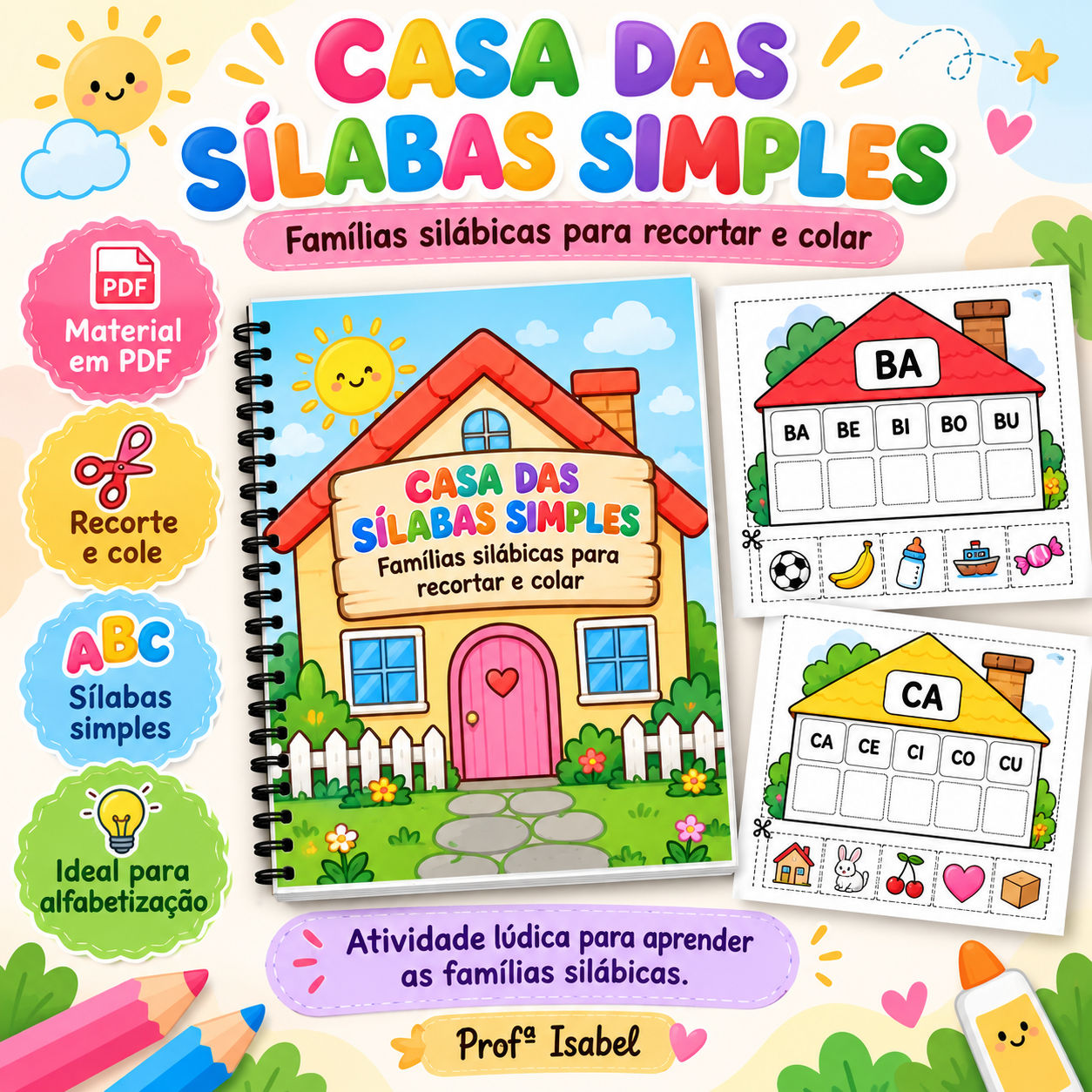 Casa das Sílabas Simples para Imprimir em PDF