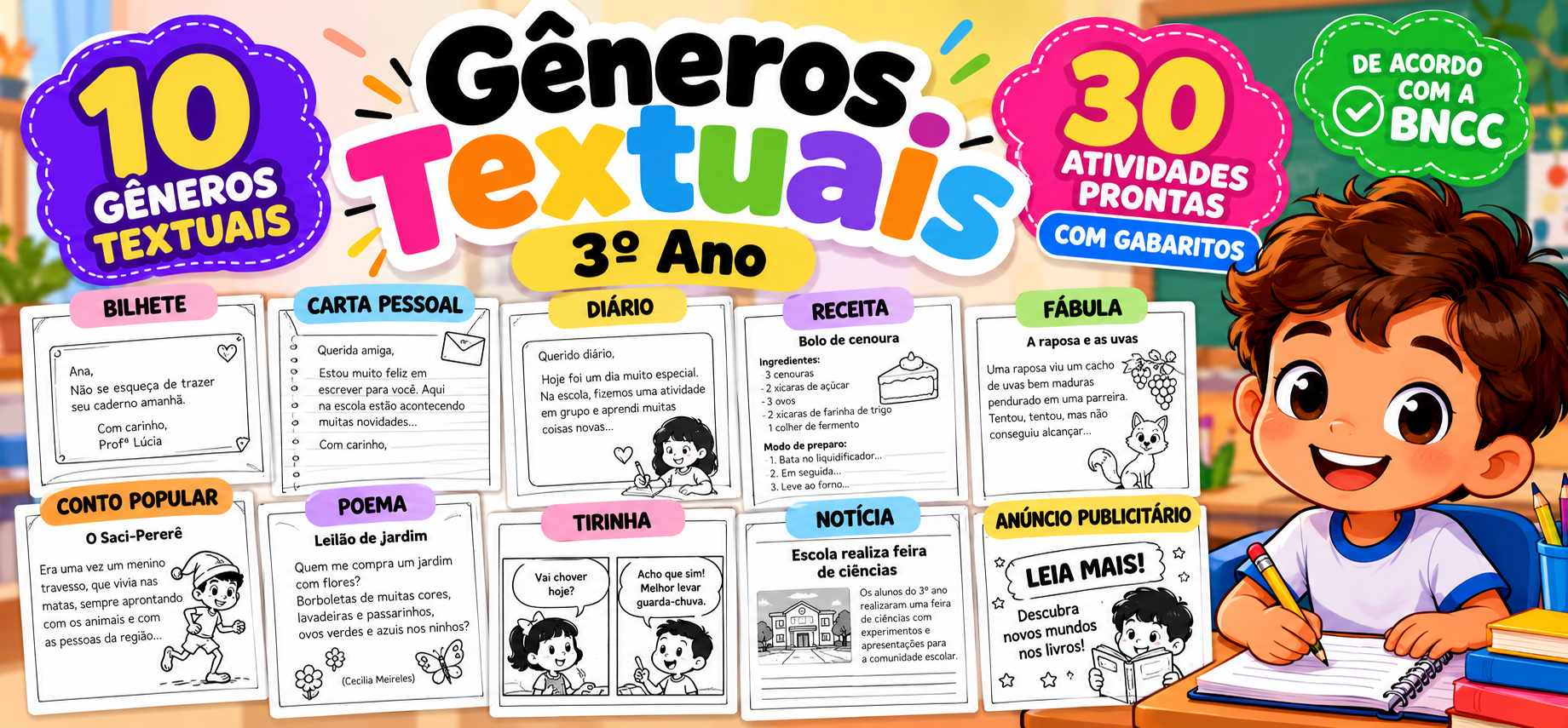 Como Trabalhar Gêneros Textuais no 3º Ano: 30 Atividades