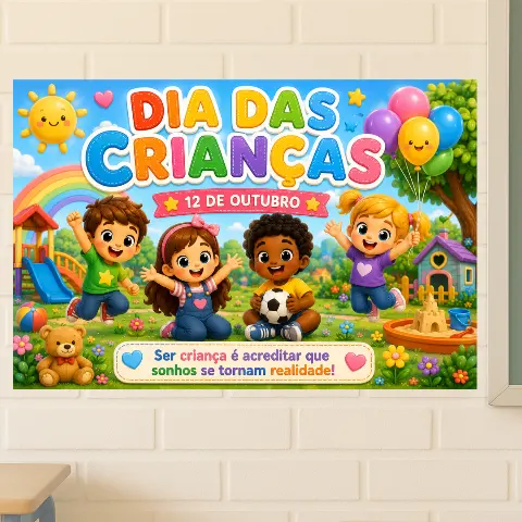 Painel do Dia das Crianças - Ampliado em 8 e 18 Folhas A4 — capa do material