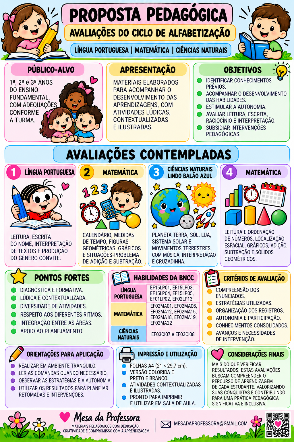 COMBO AVALIAÇÕES PARA O CICLO DE ALFABETIZAÇÃO