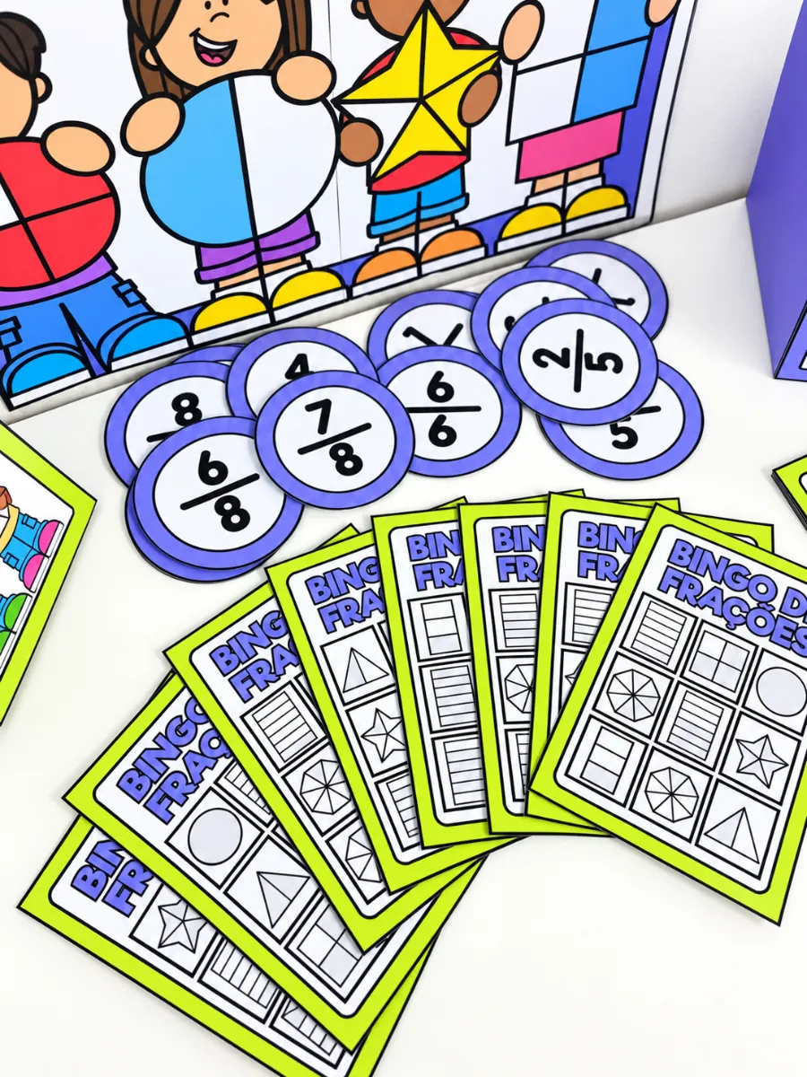 Bingo de Frações | Jogo de Matemática para Ensino Fundamental — amostra 3: Recurso pedagógico lúdico para trabalhar o…