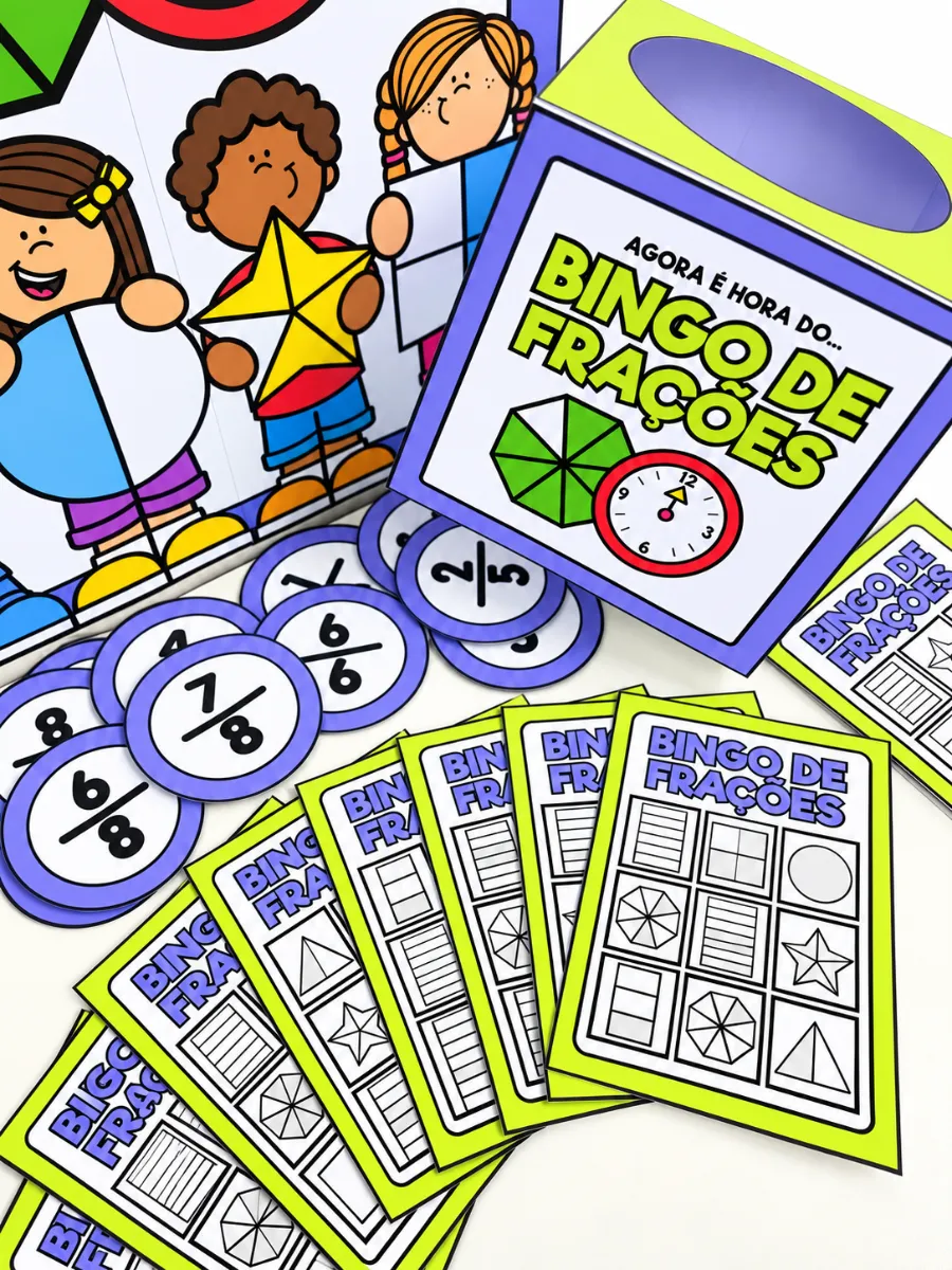 Bingo de Frações | Jogo de Matemática para Ensino Fundamental — amostra 2: Recurso pedagógico lúdico para trabalhar o…