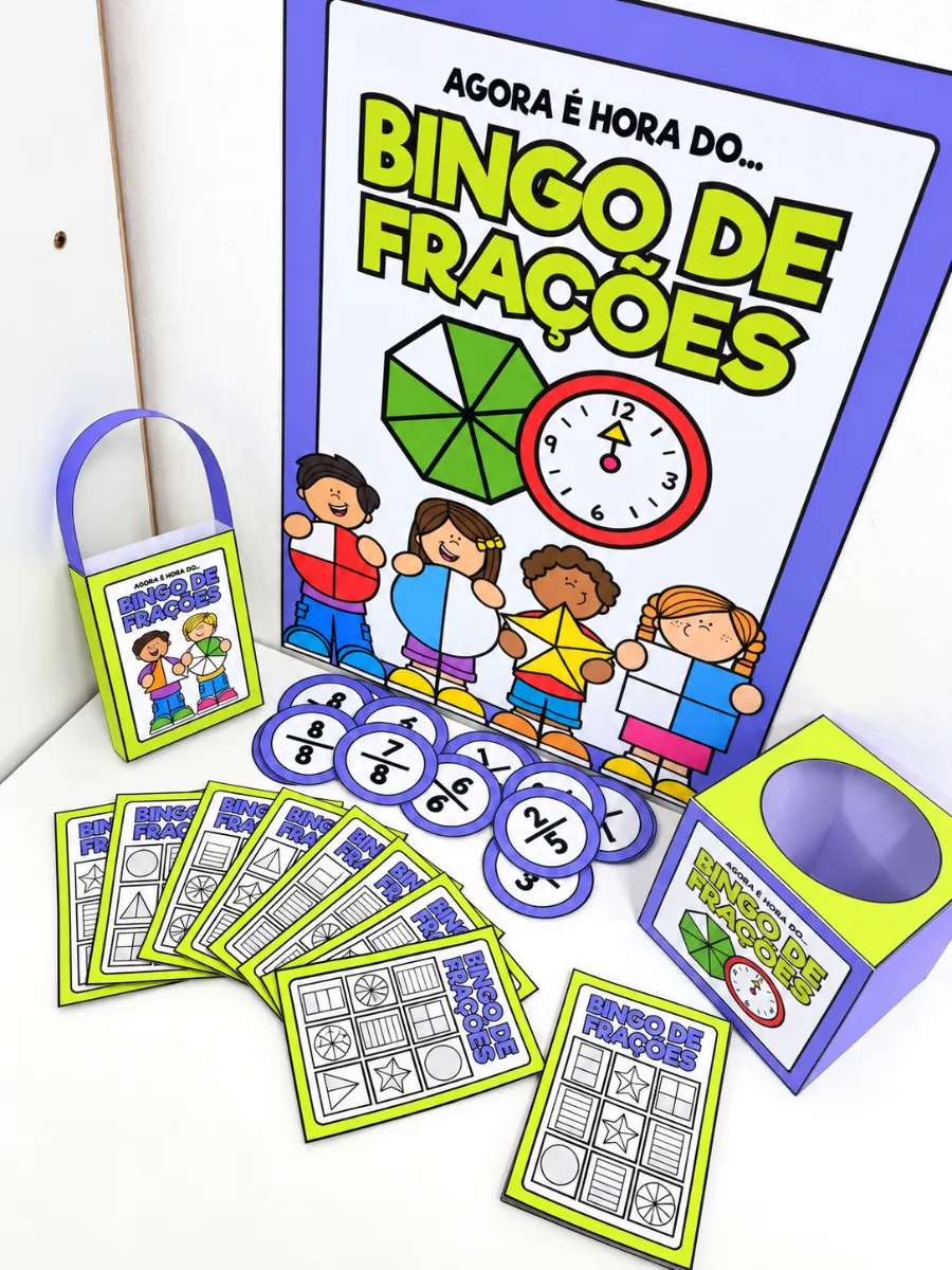 Bingo de Frações | Jogo de Matemática para Ensino Fundamental — amostra 5: Recurso pedagógico lúdico para trabalhar o…