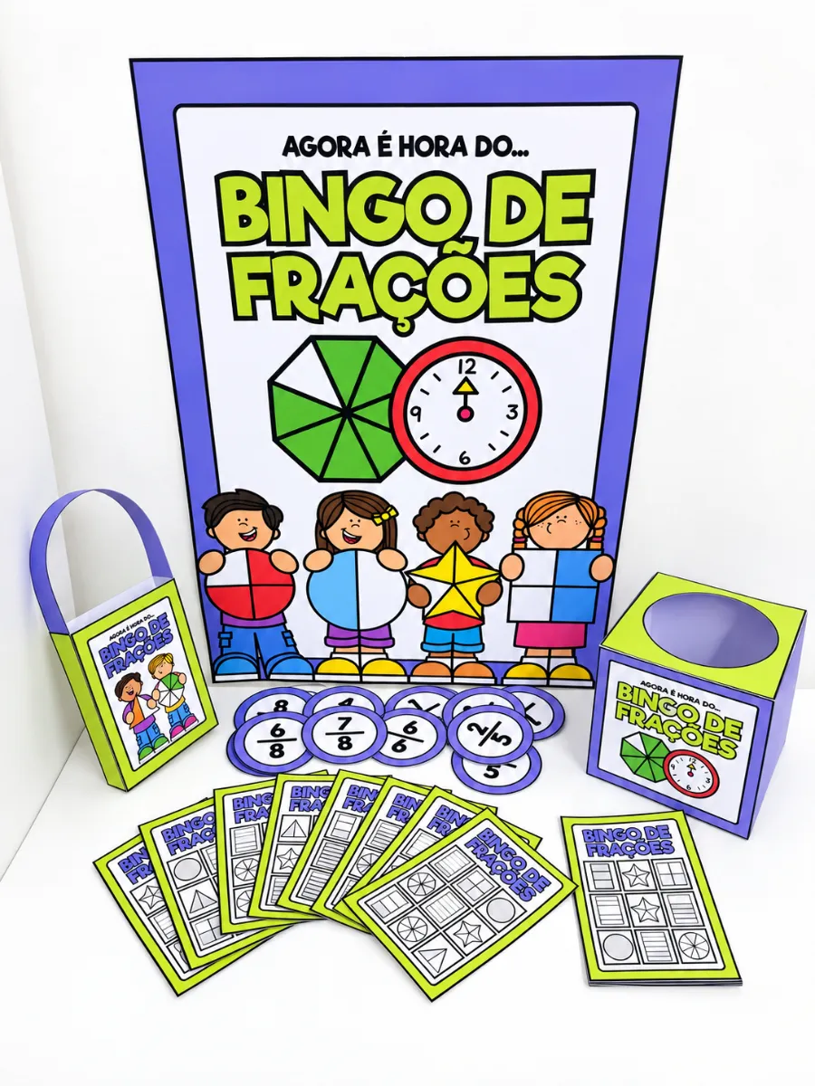 Bingo de Frações | Jogo de Matemática para Ensino Fundamental — Atividades para 3º ano: Recurso pedagógico lúdico para…