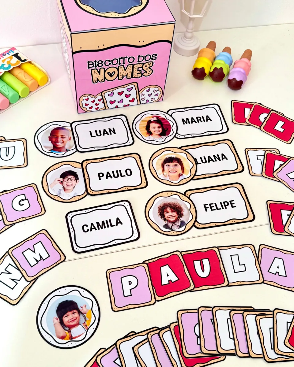 Biscoito dos Nomes Atividade Nome Próprio na Educação Infantil — amostra 6: Atividade lúdica e educativa para trabalhar o…