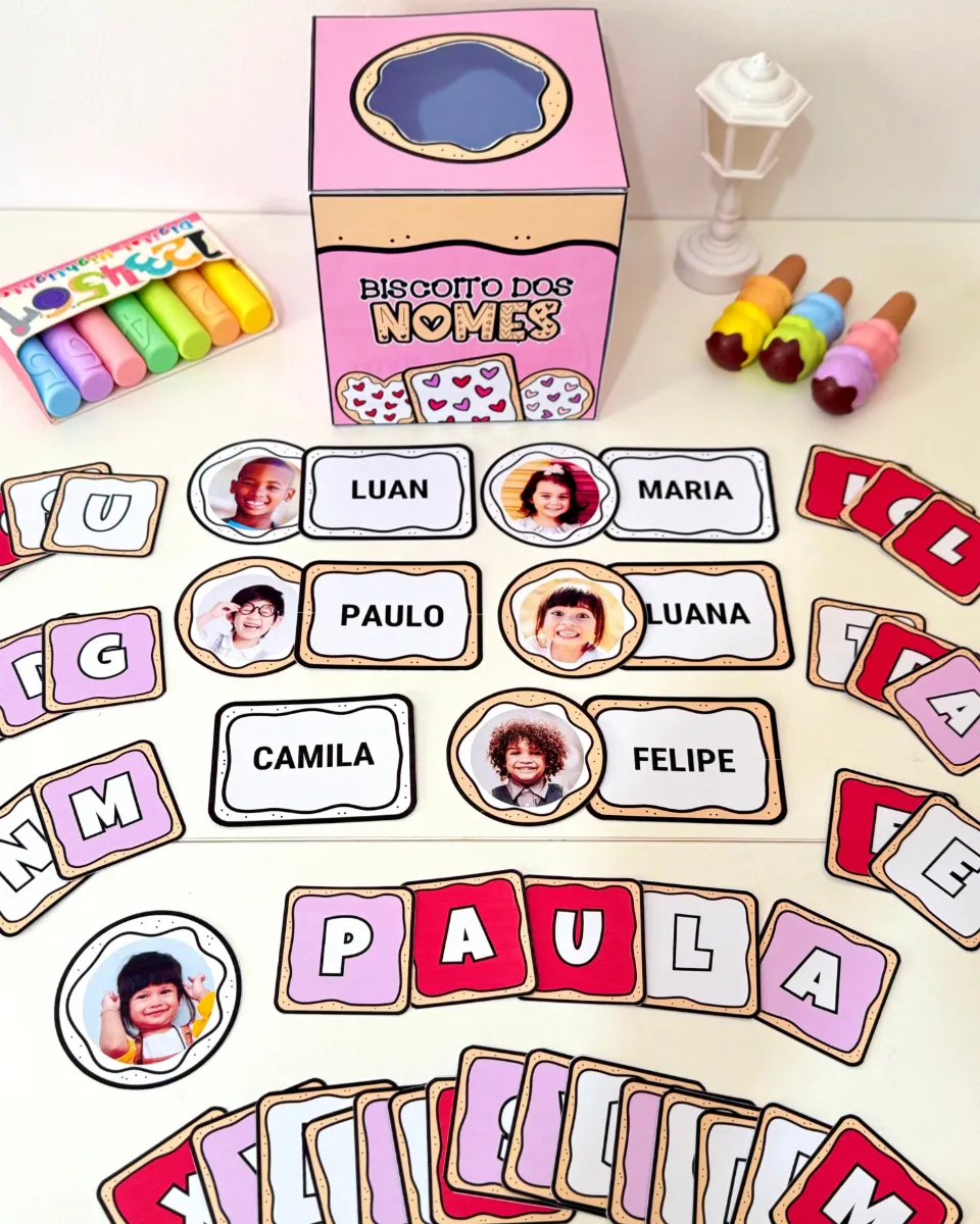 Biscoito dos Nomes Atividade Nome Próprio na Educação Infantil — amostra 5: Atividade lúdica e educativa para trabalhar o…
