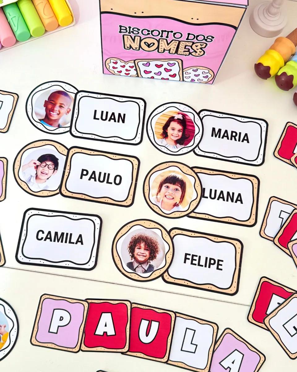 Biscoito dos Nomes Atividade Nome Próprio na Educação Infantil — amostra 3: Atividade lúdica e educativa para trabalhar o…