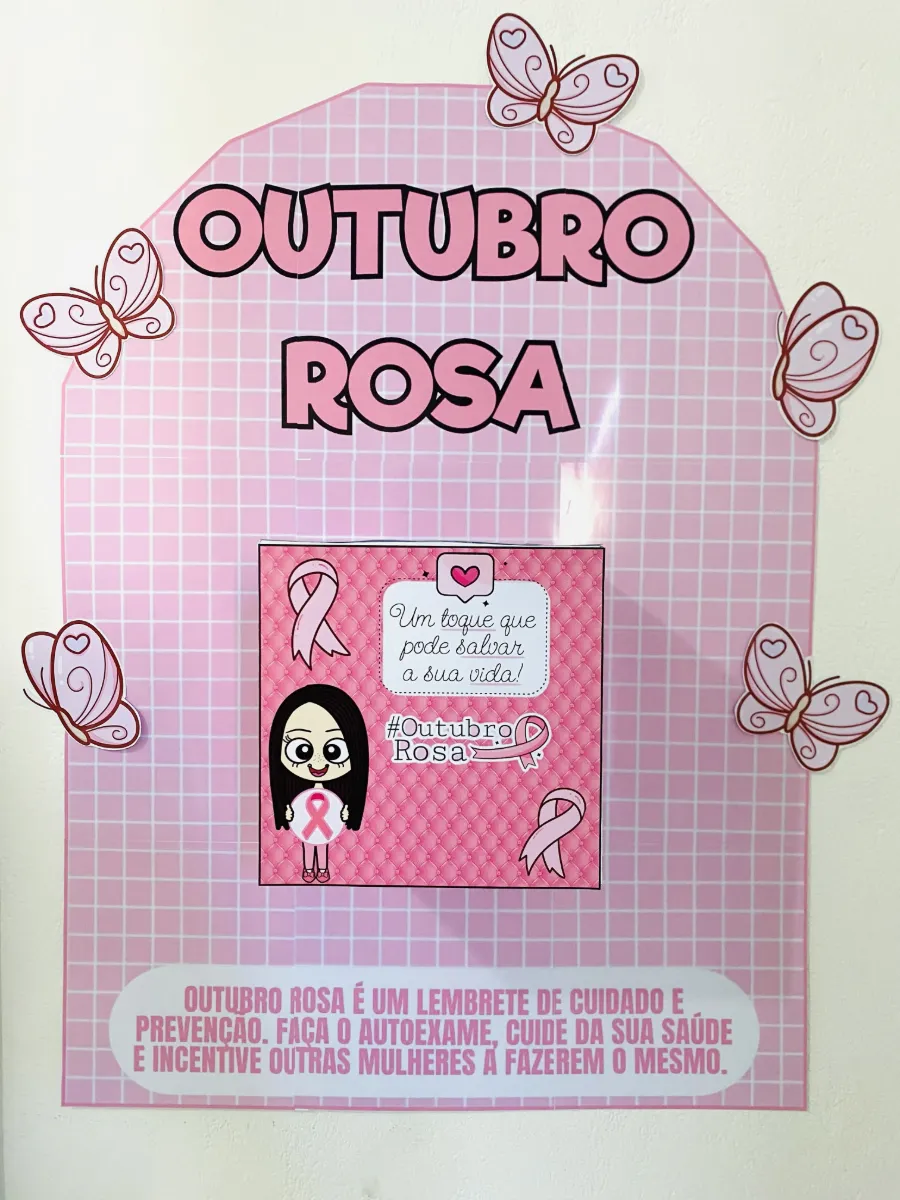 Caixa Outubro Rosa – Painel de Conscientização — amostra 1: Material pedagógico para trabalhar o Outubro Rosa de forma…