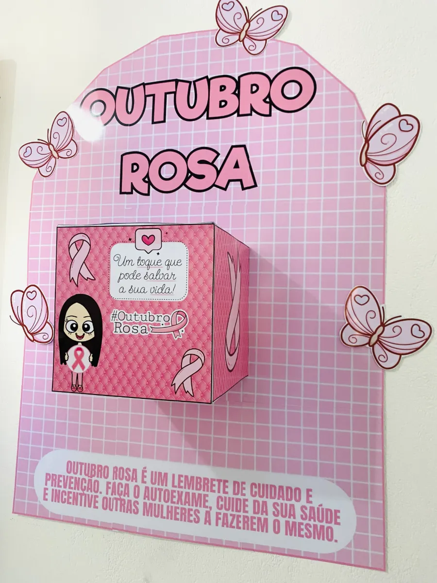 Caixa Outubro Rosa – Painel de Conscientização — amostra 2: Material pedagógico para trabalhar o Outubro Rosa de forma…