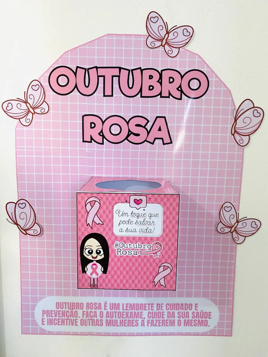Caixa Outubro Rosa – Painel de Conscientização — amostra 3: Material pedagógico para trabalhar o Outubro Rosa de forma…