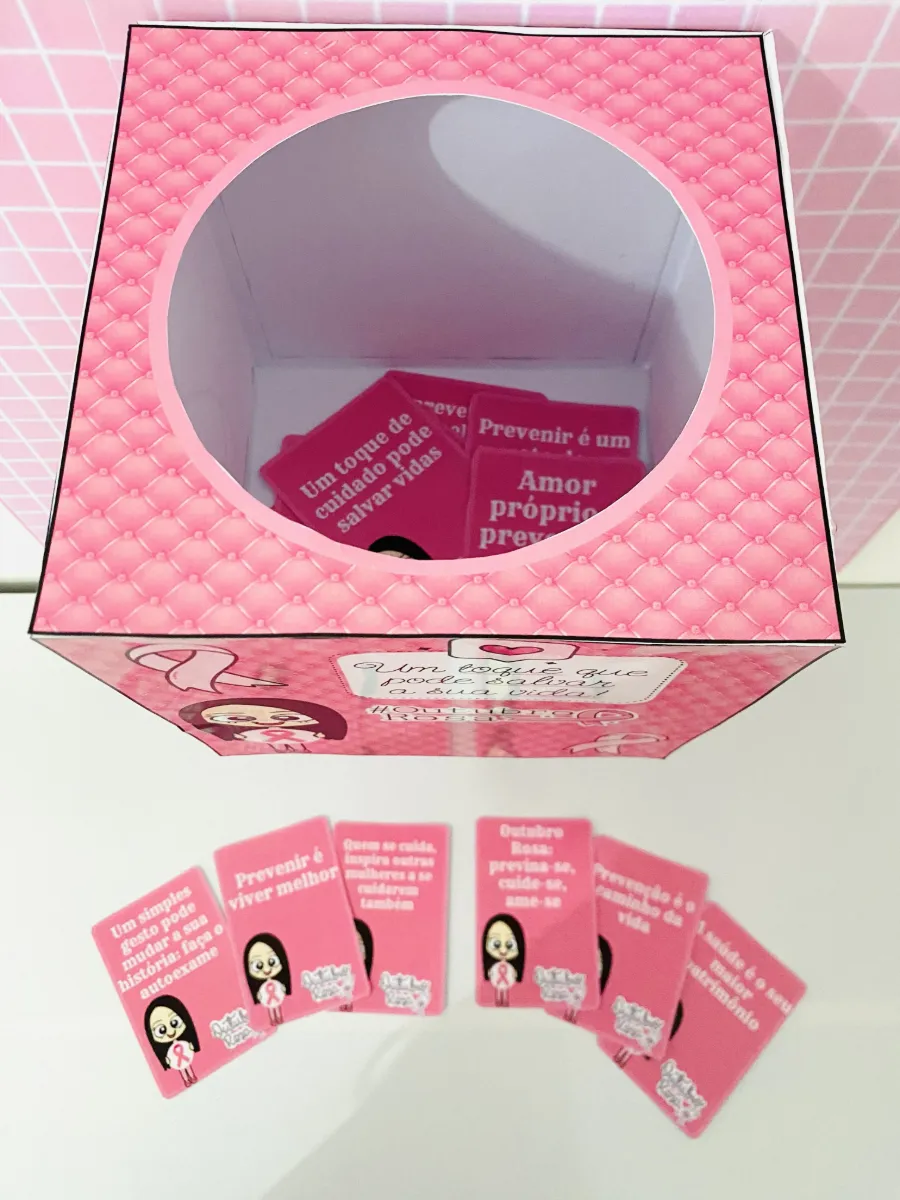 Caixa Outubro Rosa – Painel de Conscientização — amostra 5: Material pedagógico para trabalhar o Outubro Rosa de forma…