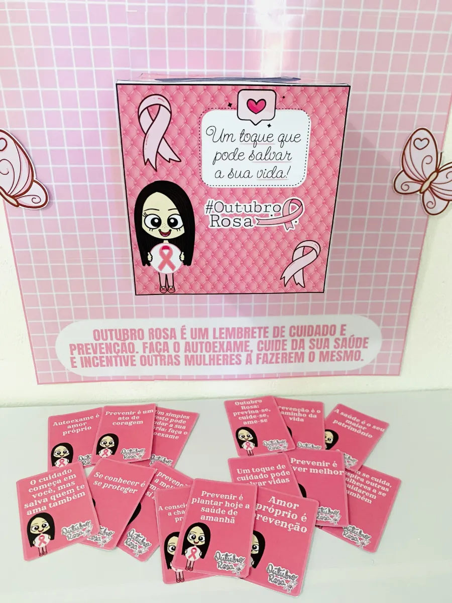 Caixa Outubro Rosa – Painel de Conscientização — amostra 6: Material pedagógico para trabalhar o Outubro Rosa de forma…