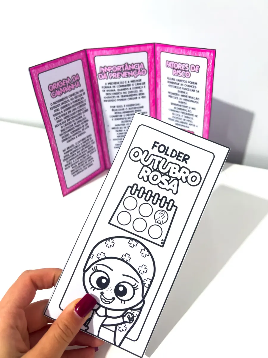 Folder Informativo Outubro Rosa — amostra 6: Ideal para professores e escolas