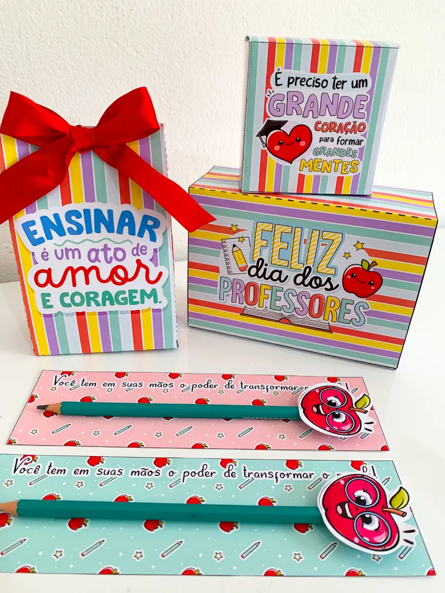 Kit de lembrancinhas para o dia dos professores — amostra 4: Um material lindo e completo, com 5 opções de lembrancinhas…
