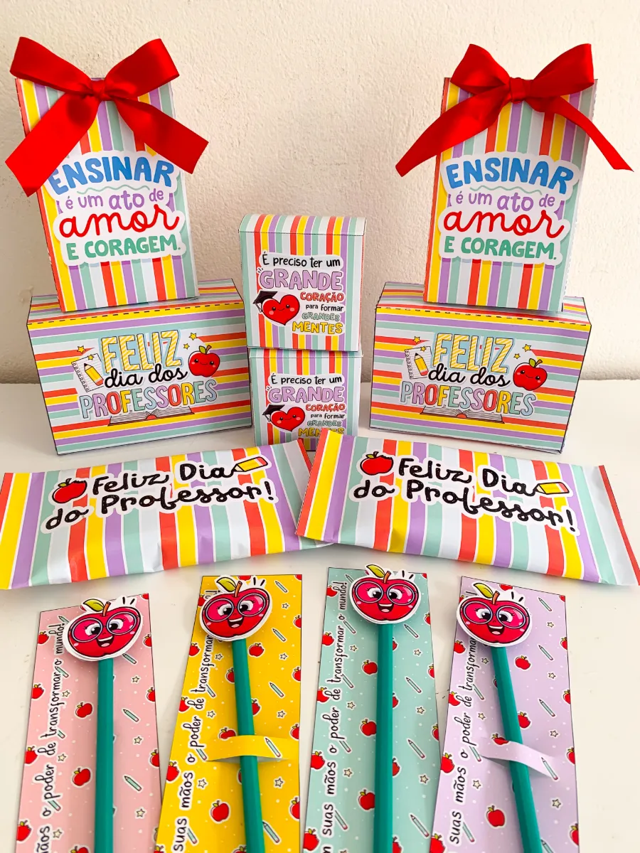 Kit de lembrancinhas para o dia dos professores — amostra 5: Um material lindo e completo, com 5 opções de lembrancinhas…