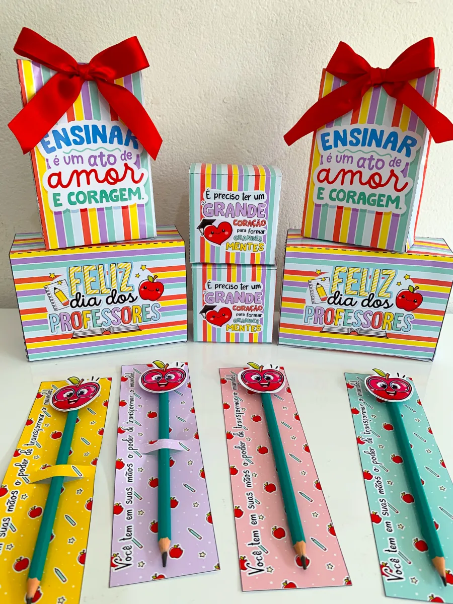 Kit de lembrancinhas para o dia dos professores — amostra 6: Um material lindo e completo, com 5 opções de lembrancinhas…