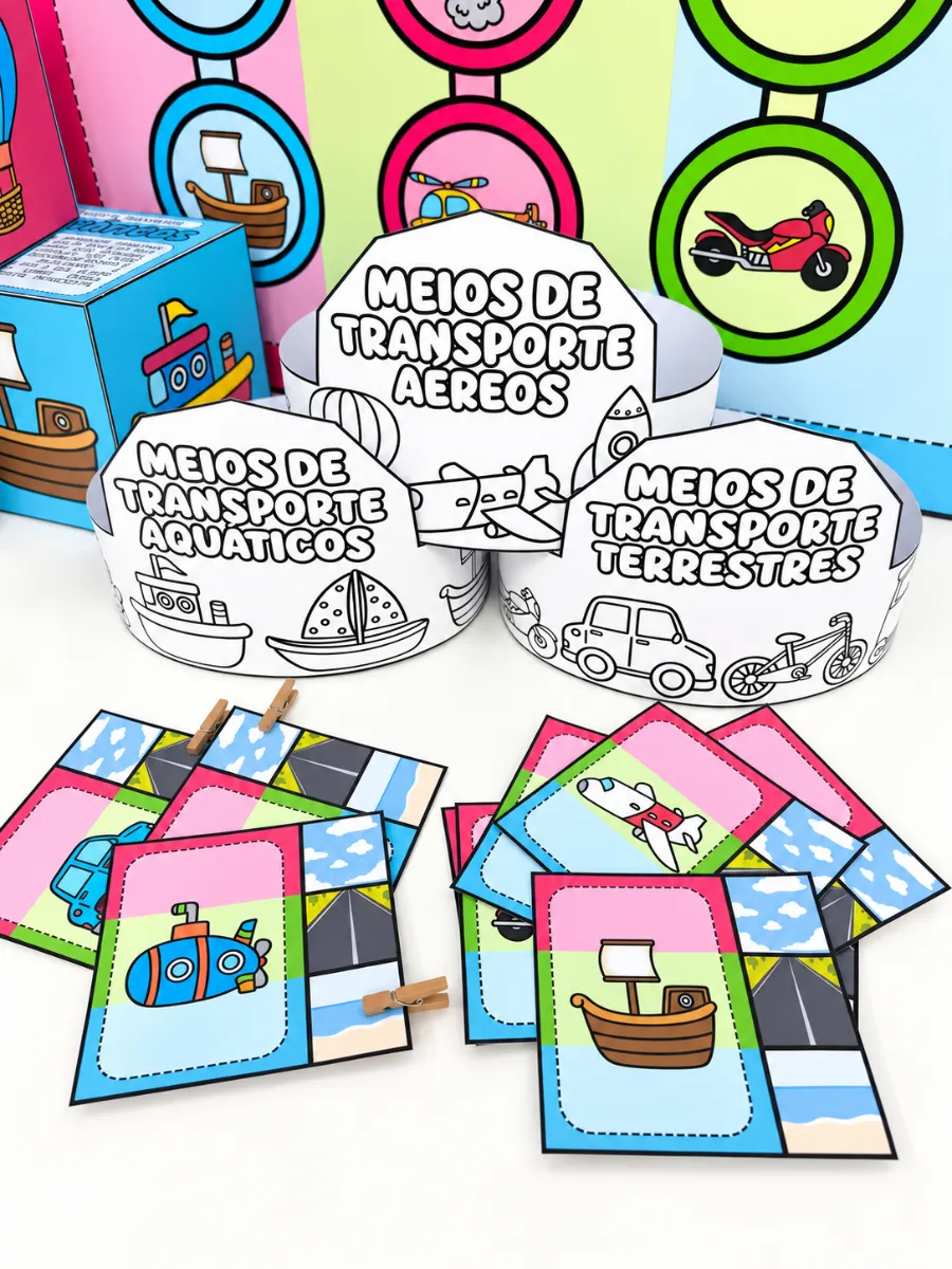 Kit Meios de Transporte – Atividades para Educação Infantil — amostra 1: Ideal para desenvolver atenção, associação,…