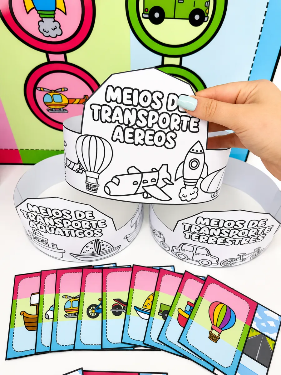 Kit Meios de Transporte – Atividades para Educação Infantil — amostra 3: Ideal para desenvolver atenção, associação,…