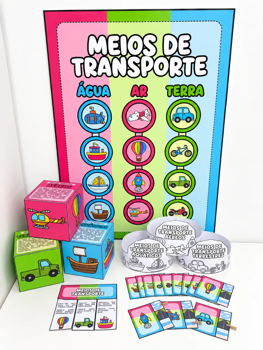 Kit Meios de Transporte – Atividades para Educação Infantil — Atividades para Todas as séries: Ideal para desenvolver…