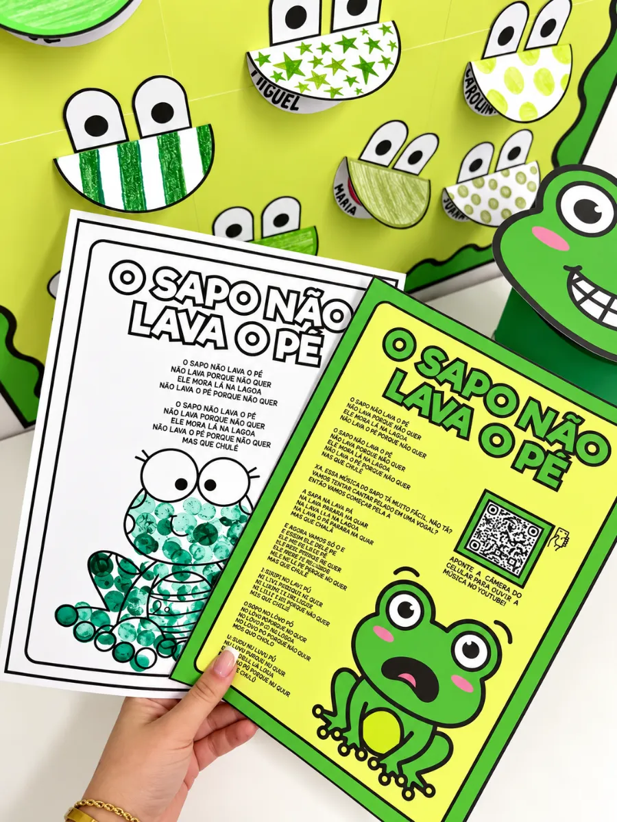 Kit O Sapo Não Lava o Pé – Atividades de Musicalização Infantil — amostra 4: Ideal para trabalhar música infantil,…