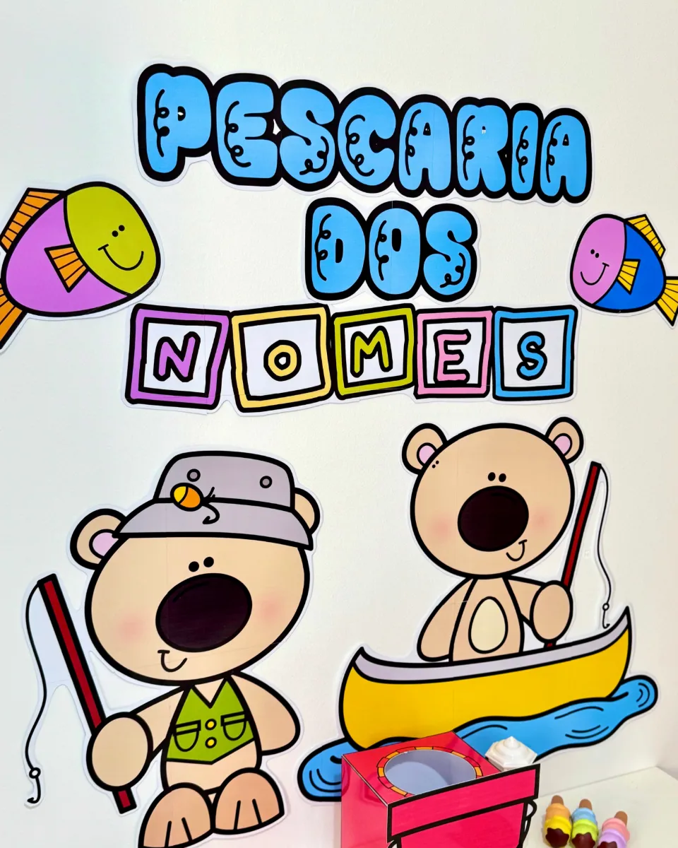 Kit Pescaria dos Nomes | Nome Próprio na Educação Infantil | Atividade Lúdica com Crachás — amostra 2: Atividade lúdica e…
