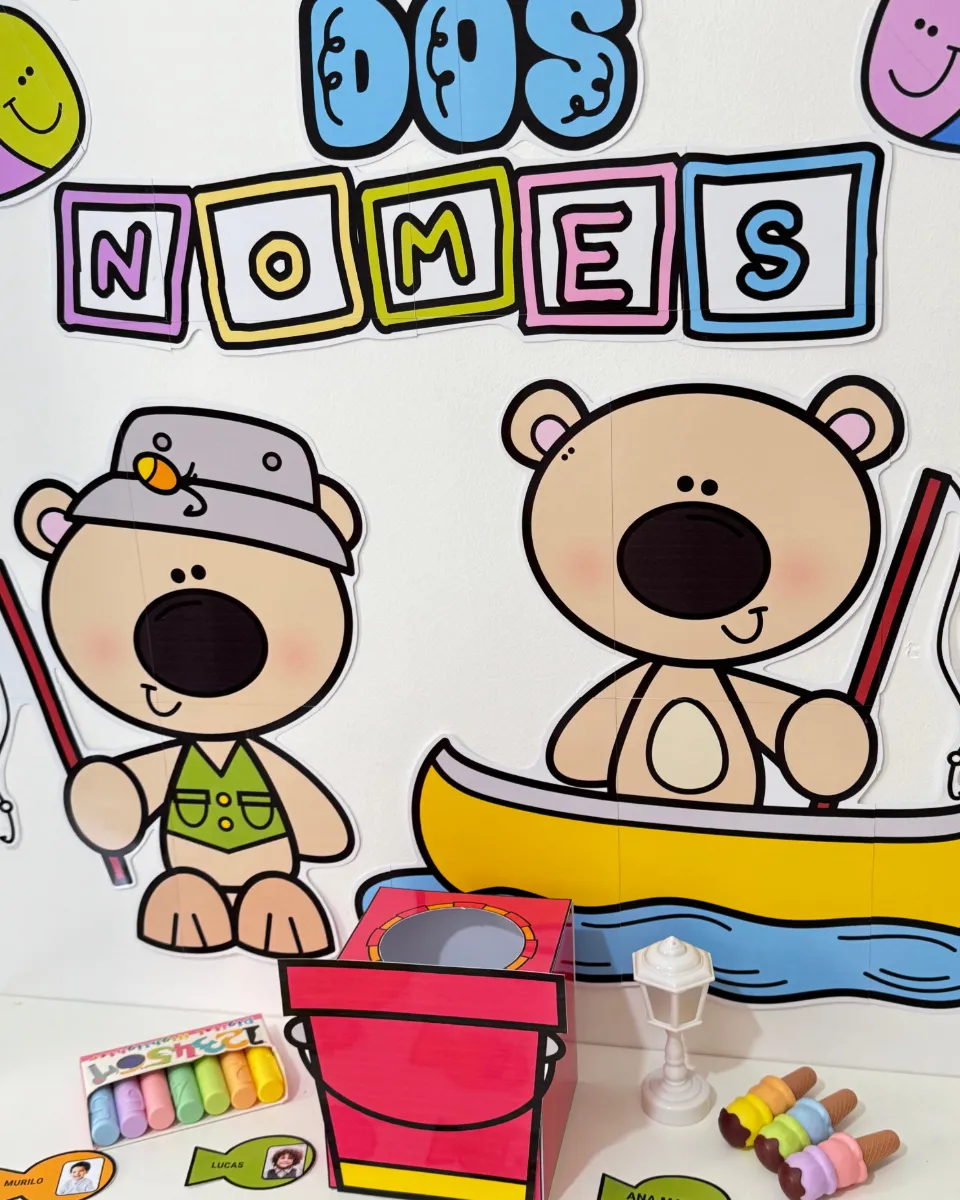 Kit Pescaria dos Nomes | Nome Próprio na Educação Infantil | Atividade Lúdica com Crachás — amostra 5: Atividade lúdica e…