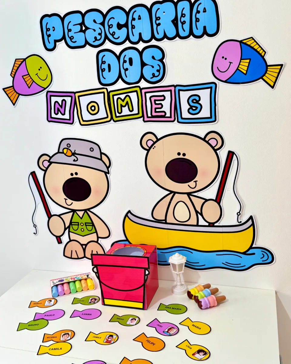 Kit Pescaria dos Nomes | Nome Próprio na Educação Infantil | Atividade Lúdica com Crachás — amostra 6: Atividade lúdica e…
