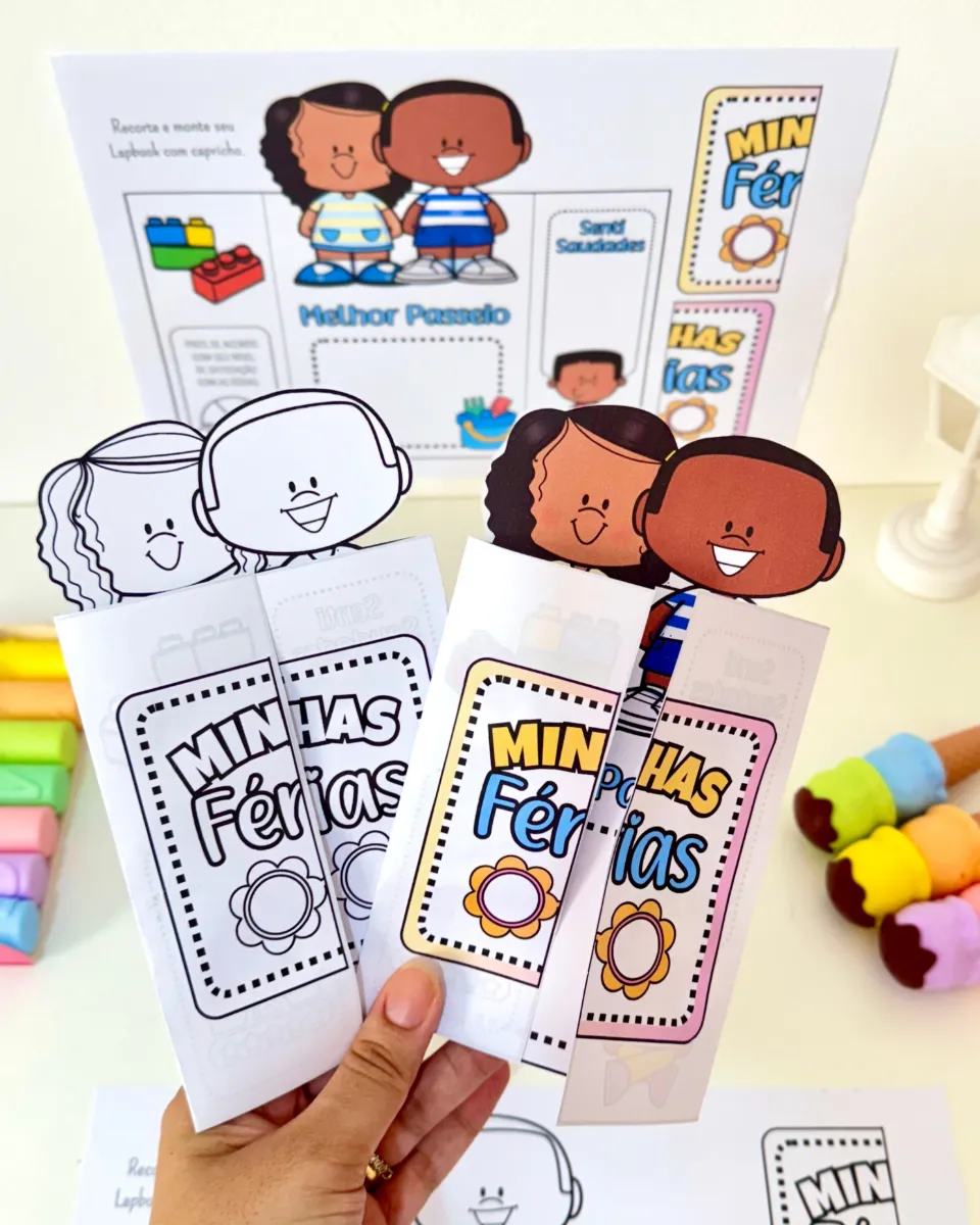 Lapbook Minhas Férias – Atividade para Educação Infantil — amostra 4: Um recurso pedagógico desenvolvido para trabalhar o…