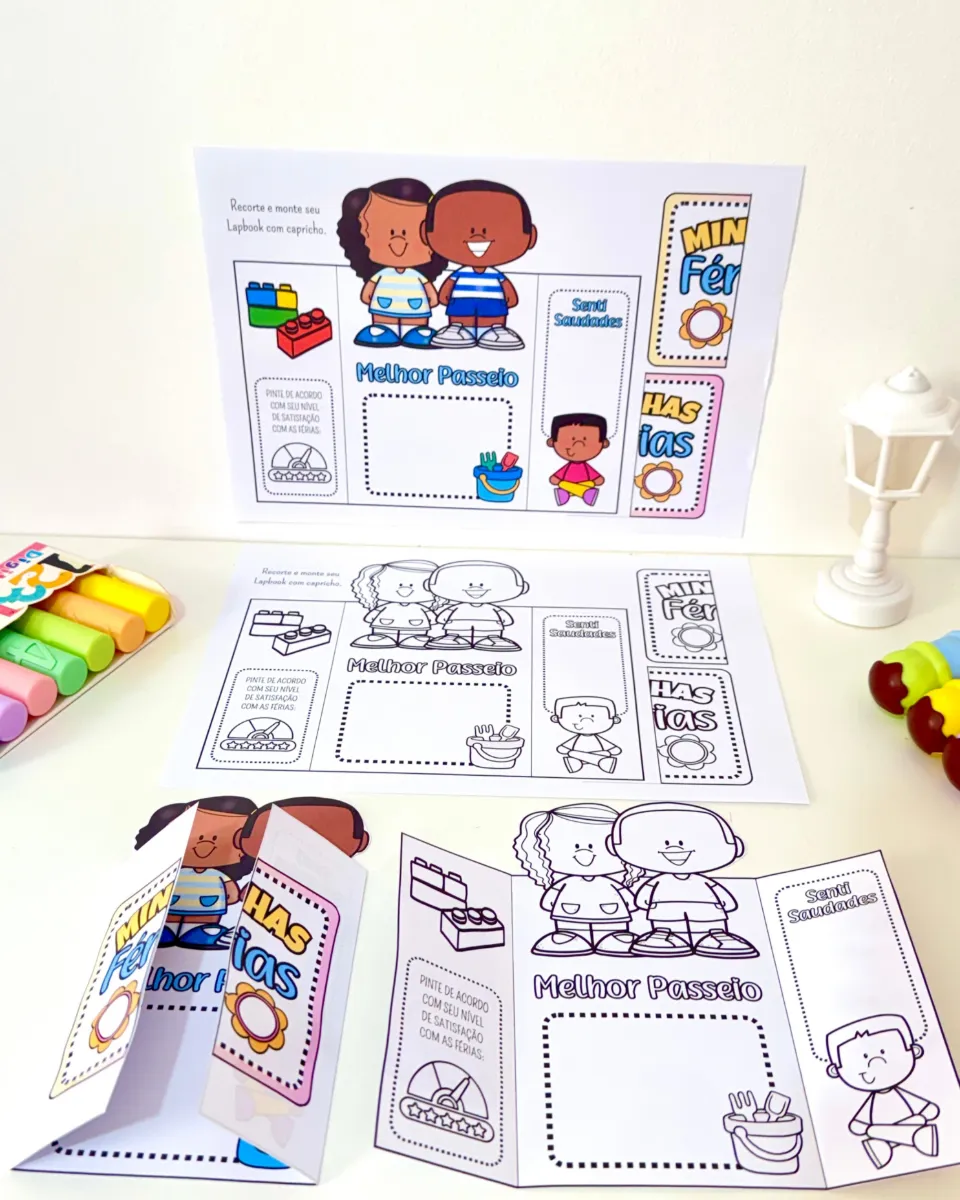 Lapbook Minhas Férias – Atividade para Educação Infantil — amostra 2: Um recurso pedagógico desenvolvido para trabalhar o…