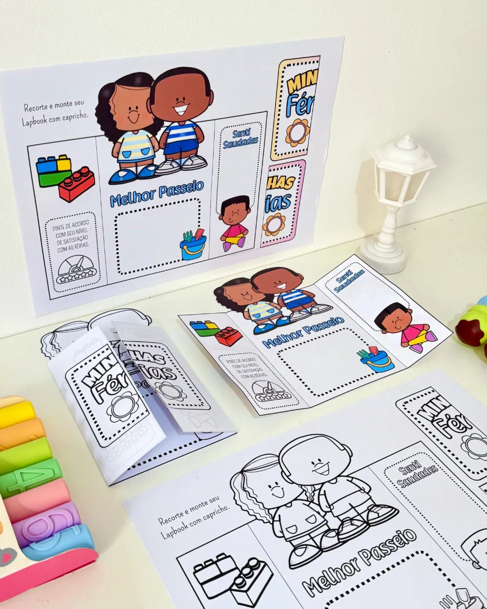 Lapbook Minhas Férias – Atividade para Educação Infantil — amostra 1: Um recurso pedagógico desenvolvido para trabalhar o…