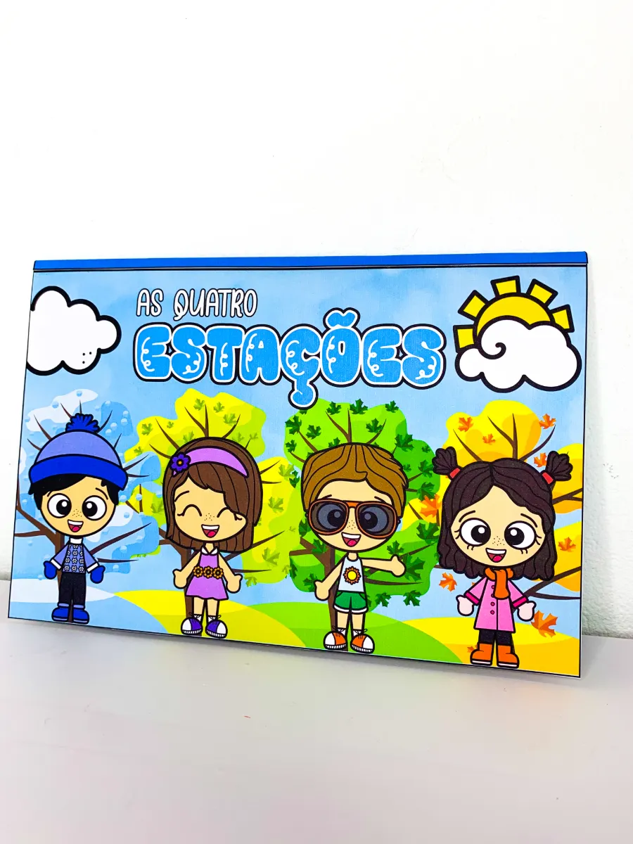 Livro 3D As Quatro Estações – Atividade para Educação Infantil — amostra 2: Material pedagógico interativo para ensinar as…