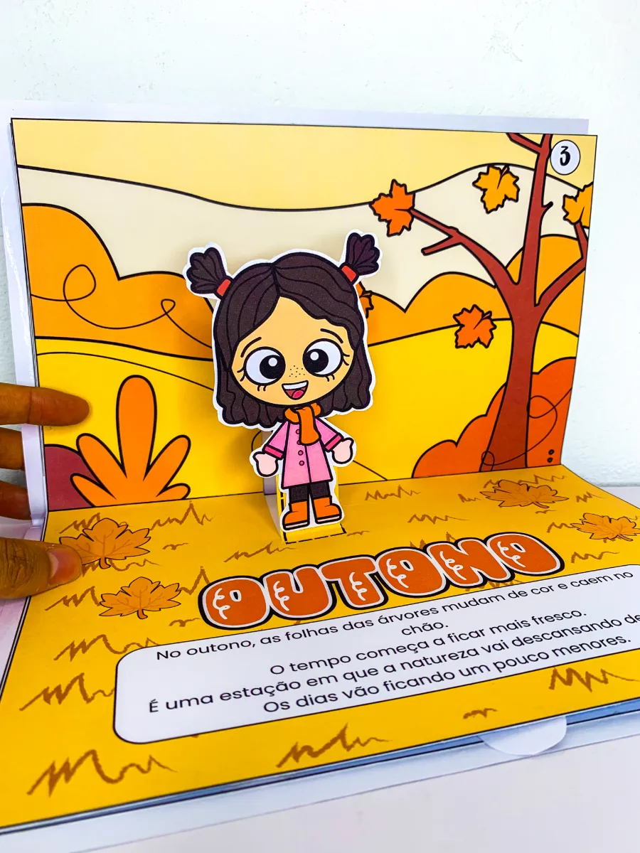 Livro 3D As Quatro Estações – Atividade para Educação Infantil — amostra 4: Material pedagógico interativo para ensinar as…
