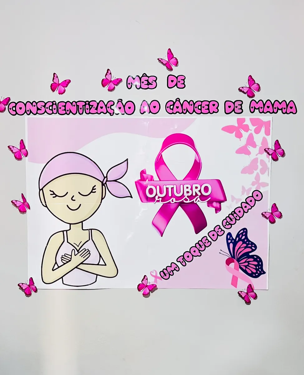 Painel Outubro Rosa — amostra 3: O Outubro Rosa é mais do que um mês de conscientização: é um convite ao cuidado, à…