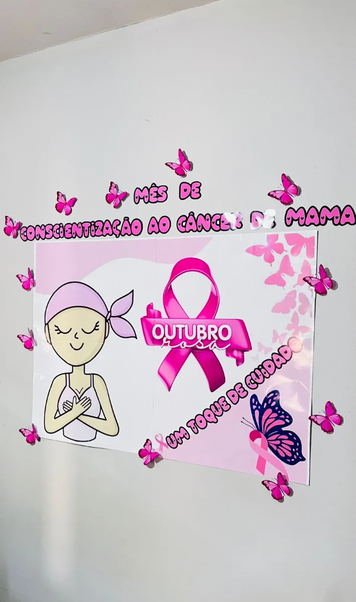 Painel Outubro Rosa — amostra 4: O Outubro Rosa é mais do que um mês de conscientização: é um convite ao cuidado, à…