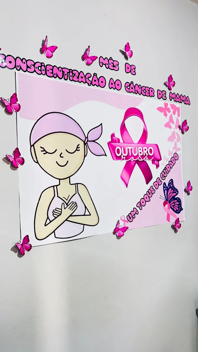 Painel Outubro Rosa — amostra 5: O Outubro Rosa é mais do que um mês de conscientização: é um convite ao cuidado, à…